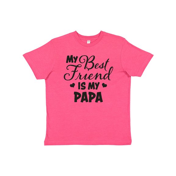 Inktastic My Best Friend is My Papa with Hearts Youth T-Shirt