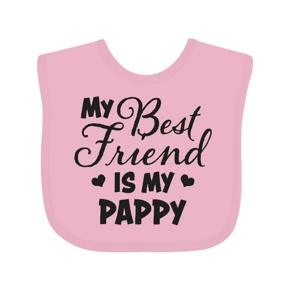 Inktastic My Best Friend is My Pappy with Hearts Boys or Girls Baby Bib