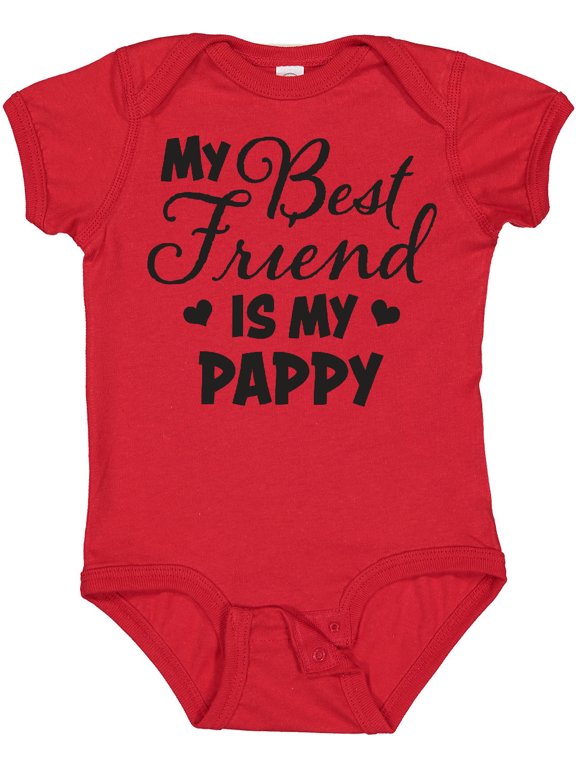 My Best Friend is My Pappy with Hearts Boys or Girls Baby Bodysuit