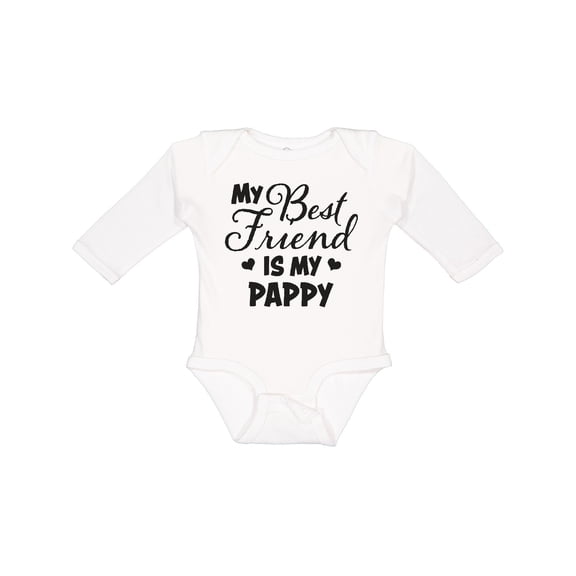 Inktastic My Best Friend is My Pappy with Hearts Boys or Girls Long Sleeve Baby Bodysuit