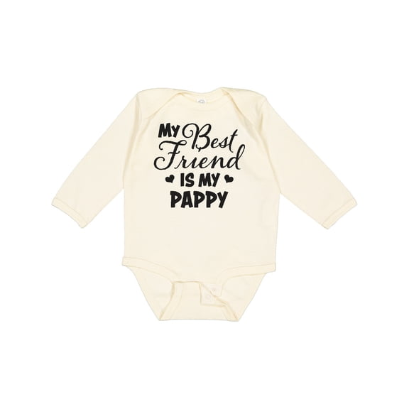 Inktastic My Best Friend is My Pappy with Hearts Boys or Girls Long Sleeve Baby Bodysuit