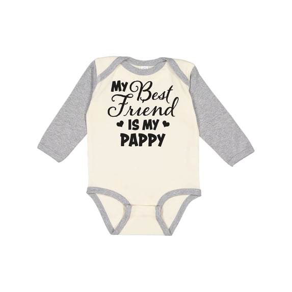 Inktastic My Best Friend is My Pappy with Hearts Boys or Girls Long Sleeve Baby Bodysuit