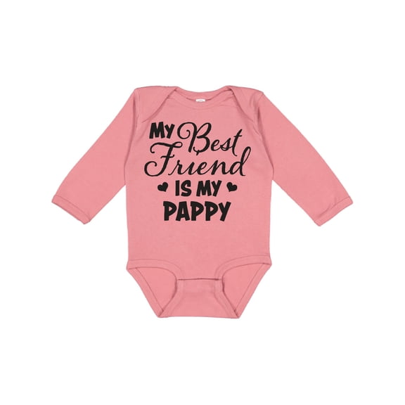 Inktastic My Best Friend is My Pappy with Hearts Boys or Girls Long Sleeve Baby Bodysuit