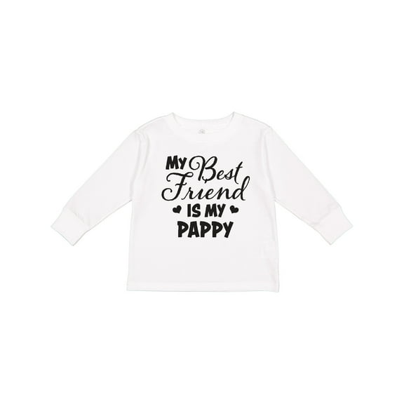 Inktastic My Best Friend is My Pappy with Hearts Boys or Girls Long Sleeve Toddler T-Shirt