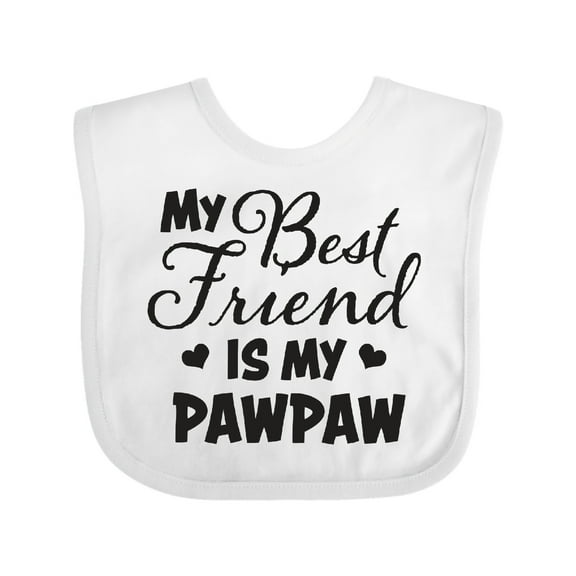Inktastic My Best Friend is My Pawpaw with Hearts Boys or Girls Baby Bib