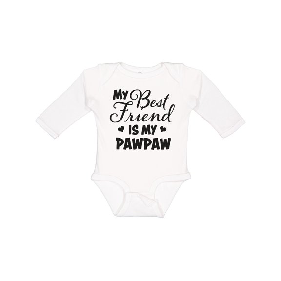 Inktastic My Best Friend is My Pawpaw with Hearts Boys or Girls Long Sleeve Baby Bodysuit