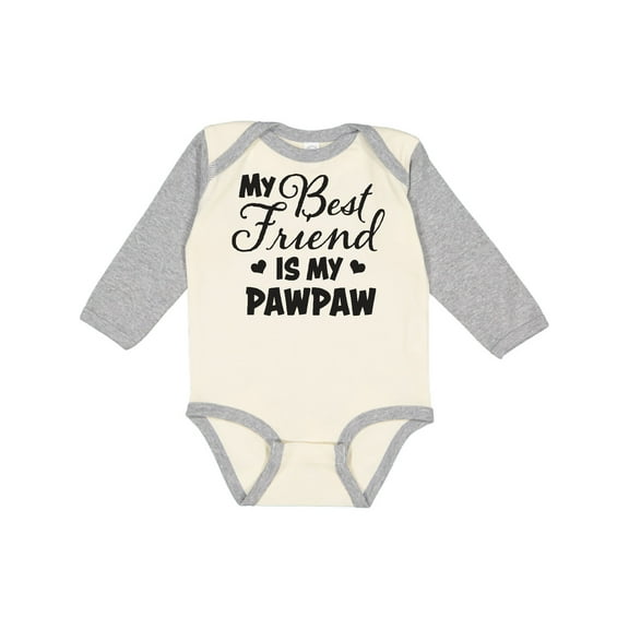 Inktastic My Best Friend is My Pawpaw with Hearts Boys or Girls Long Sleeve Baby Bodysuit