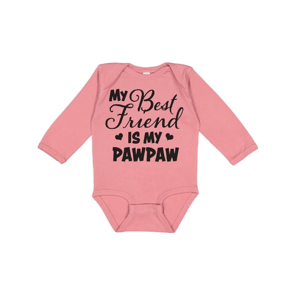 Inktastic My Best Friend is My Pawpaw with Hearts Boys or Girls Long Sleeve Baby Bodysuit