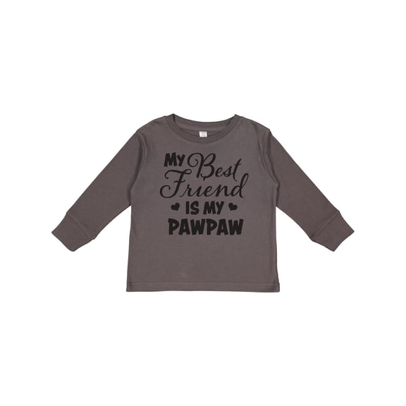 Inktastic My Best Friend is My Pawpaw with Hearts Boys or Girls Long Sleeve Toddler T-Shirt