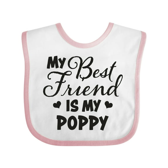 Inktastic My Best Friend is My Poppy with Hearts Boys or Girls Baby Bib