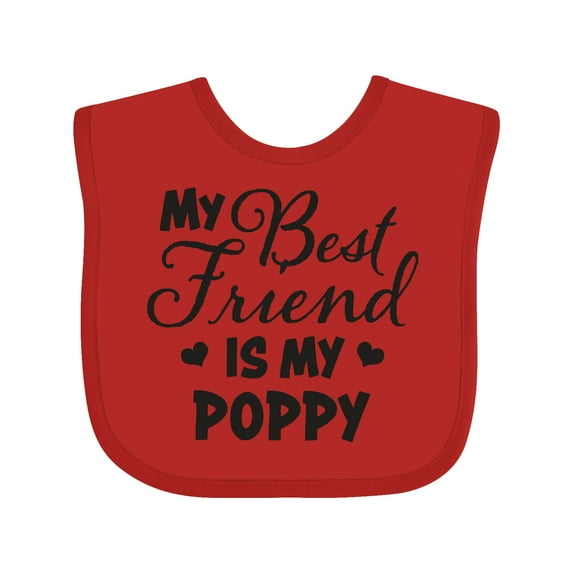 Inktastic My Best Friend is My Poppy with Hearts Boys or Girls Baby Bib