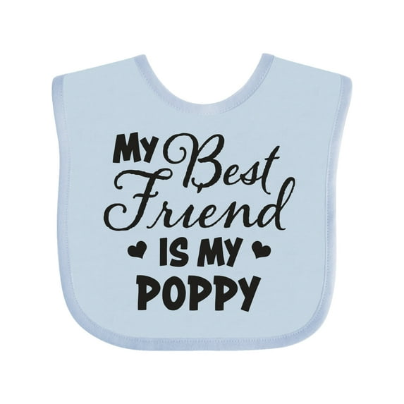 Inktastic My Best Friend is My Poppy with Hearts Boys or Girls Baby Bib