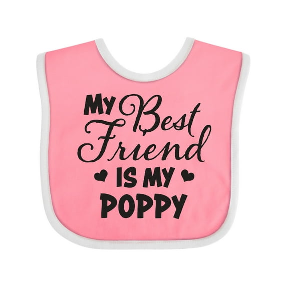 Inktastic My Best Friend is My Poppy with Hearts Boys or Girls Baby Bib