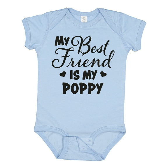 Inktastic My Best Friend is My Poppy with Hearts Boys or Girls Baby Bodysuit