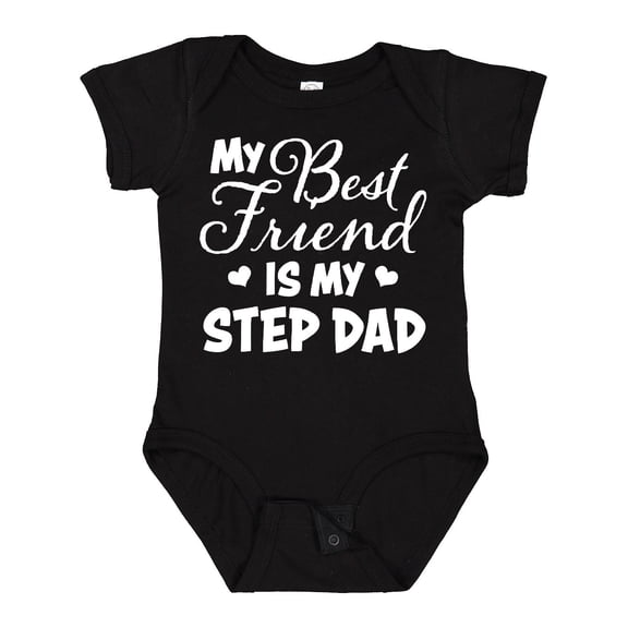 Inktastic My Best Friend is My Step Dad with Hearts Boys or Girls Baby Bodysuit