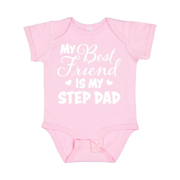 Inktastic My Best Friend is My Step Dad with Hearts Boys or Girls Baby Bodysuit