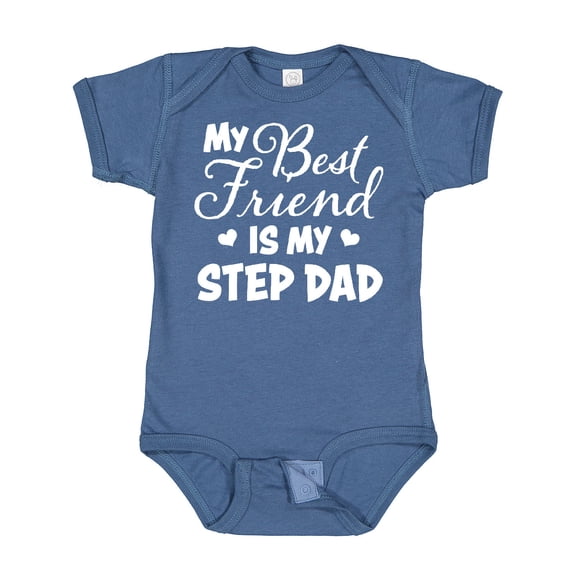 Inktastic My Best Friend is My Step Dad with Hearts Boys or Girls Baby Bodysuit