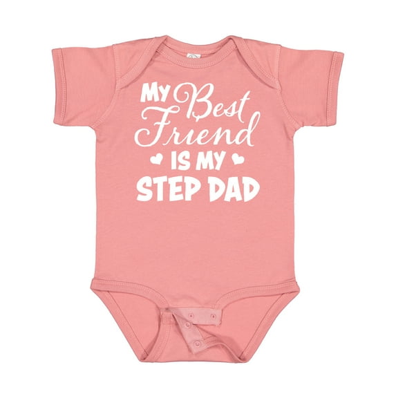 Inktastic My Best Friend is My Step Dad with Hearts Boys or Girls Baby Bodysuit