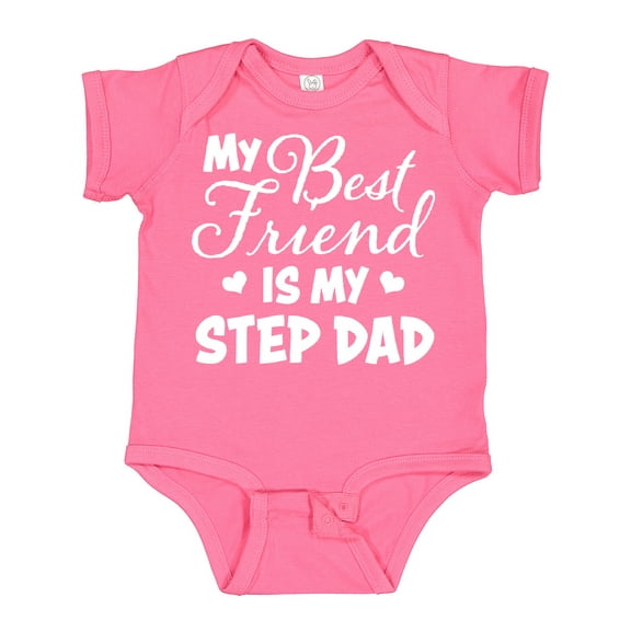 Inktastic My Best Friend is My Step Dad with Hearts Boys or Girls Baby Bodysuit