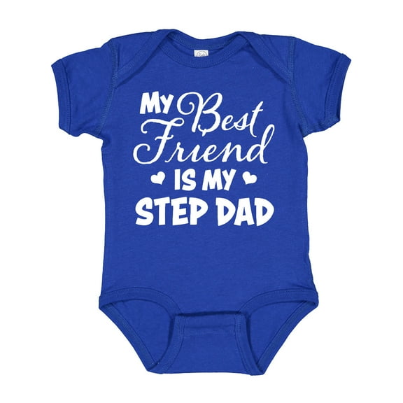 Inktastic My Best Friend is My Step Dad with Hearts Boys or Girls Baby Bodysuit