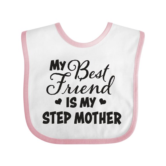 Inktastic My Best Friend is My Step Mother with Hearts Boys or Girls Baby Bib