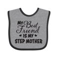 thumbnail image 1 of Inktastic My Best Friend is My Step Mother with Hearts Boys or Girls Baby Bib, 1 of 4