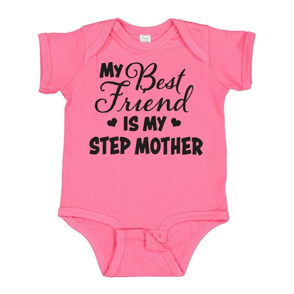 Inktastic My Best Friend is My Step Mother with Hearts Boys or Girls Baby Bodysuit