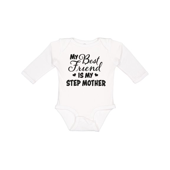 Inktastic My Best Friend is My Step Mother with Hearts Boys or Girls Long Sleeve Baby Bodysuit