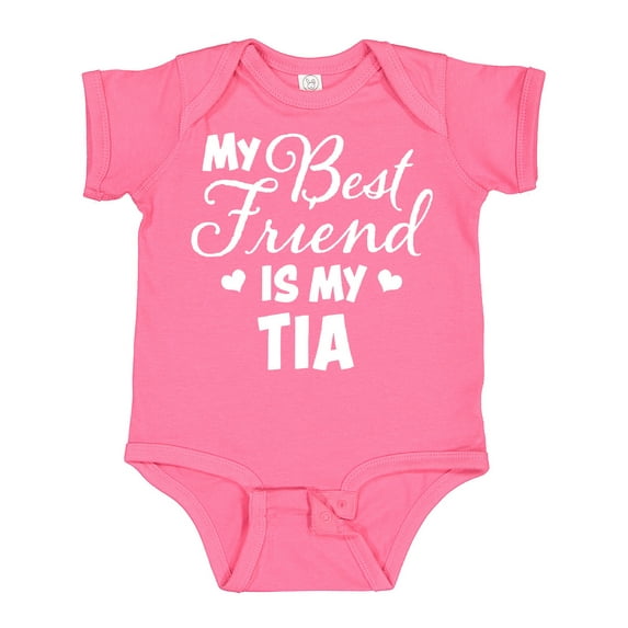 Inktastic My Best Friend is My Tia with Hearts Boys or Girls Baby Bodysuit