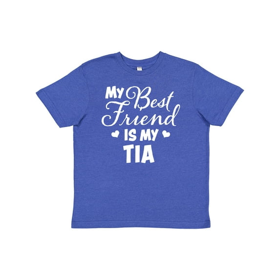 Inktastic My Best Friend is My Tia with Hearts Youth T-Shirt
