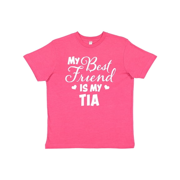 Inktastic My Best Friend is My Tia with Hearts Youth T-Shirt