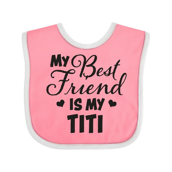 Inktastic My Best Friend is My Titi with Hearts Boys or Girls Baby Bib