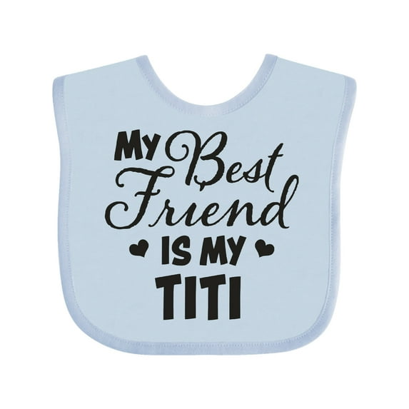 Inktastic My Best Friend is My Titi with Hearts Boys or Girls Baby Bib