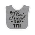 thumbnail image 1 of Inktastic My Best Friend is My Titi with Hearts Boys or Girls Baby Bib, 1 of 4