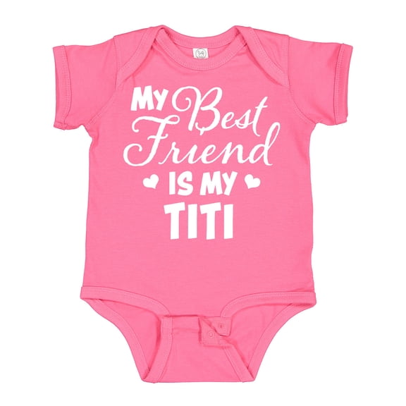 Inktastic My Best Friend is My Titi with Hearts Boys or Girls Baby Bodysuit
