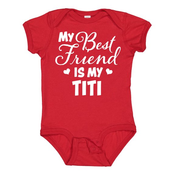 Inktastic My Best Friend is My Titi with Hearts Boys or Girls Baby Bodysuit
