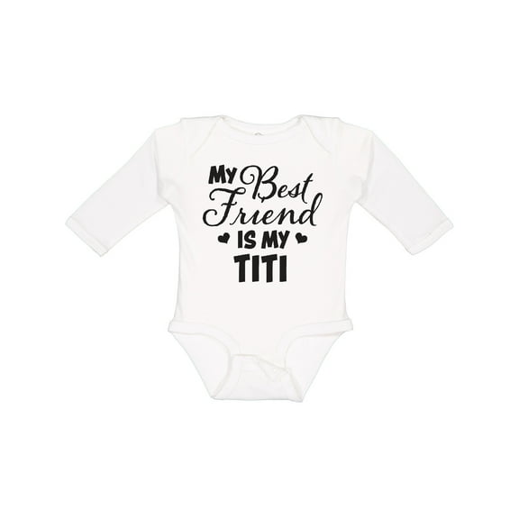 Inktastic My Best Friend is My Titi with Hearts Boys or Girls Long Sleeve Baby Bodysuit