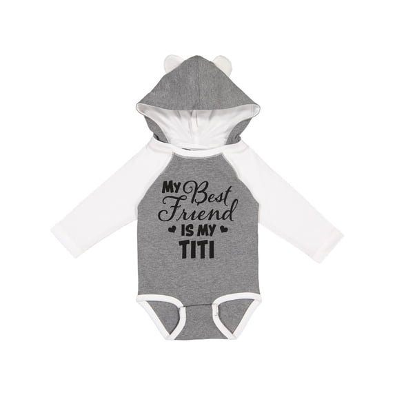 Inktastic My Best Friend is My Titi with Hearts Boys or Girls Long Sleeve Baby Bodysuit