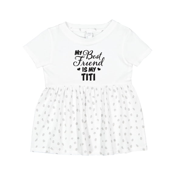 Inktastic My Best Friend is My Titi with Hearts Girls Baby Dress