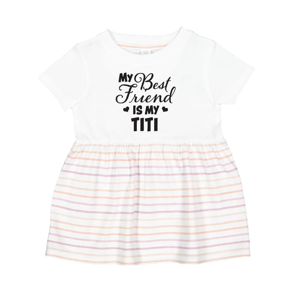 Inktastic My Best Friend is My Titi with Hearts Girls Baby Dress