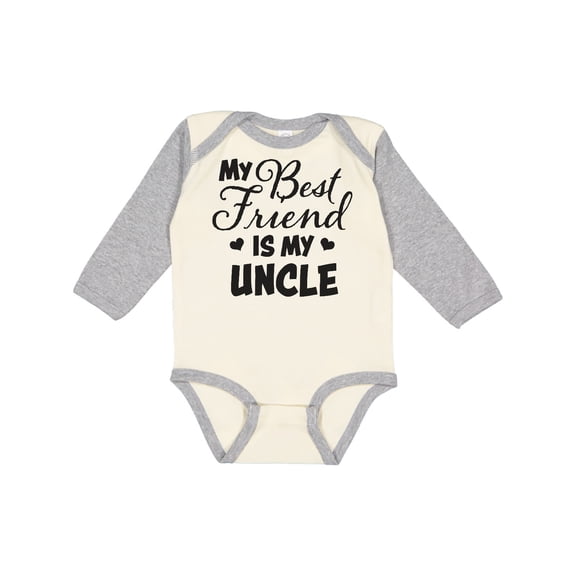 Inktastic My Best Friend is My Uncle with Hearts Boys or Girls Long Sleeve Baby Bodysuit