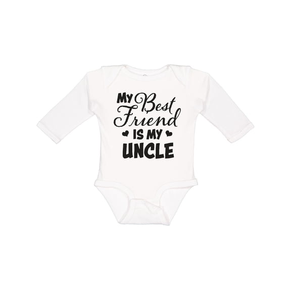Inktastic My Best Friend is My Uncle with Hearts Boys or Girls Long Sleeve Baby Bodysuit