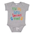 thumbnail image 1 of Inktastic My Big Bro Loves Me Little Brother Sister Boys or Girls Baby Bodysuit, 1 of 5