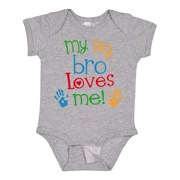 Inktastic My Big Bro Loves Me Little Brother Sister Boys or Girls Baby Bodysuit