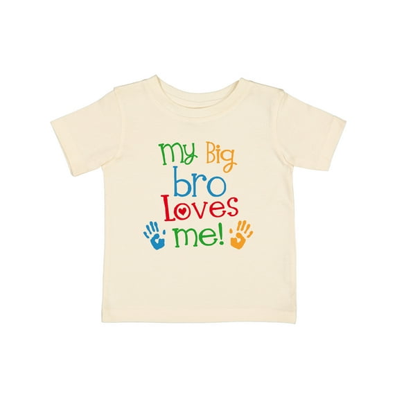 Inktastic My Big Bro Loves Me Little Brother Sister Boys or Girls Baby T-Shirt