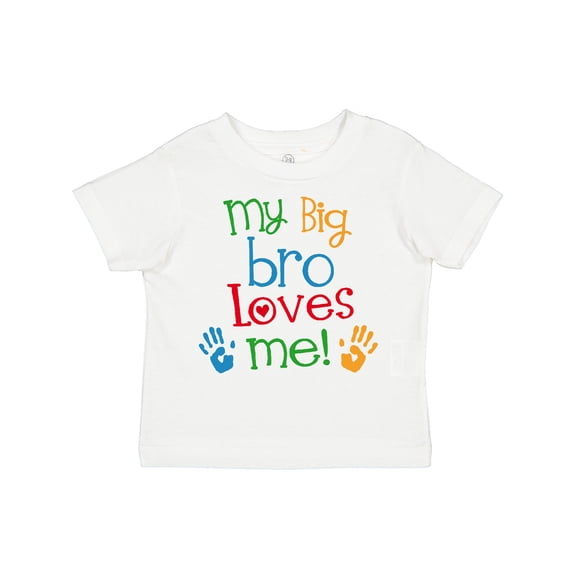 Inktastic My Big Bro Loves Me Little Brother Sister Boys or Girls Toddler T-Shirt