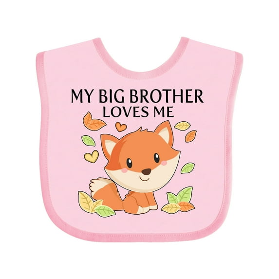 Inktastic My Big Brother Loves Me- Little Fox Boys or Girls Baby Bib