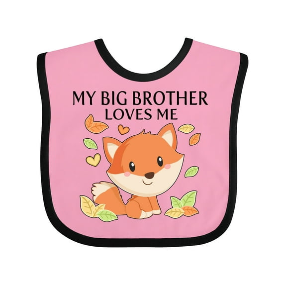 Inktastic My Big Brother Loves Me- Little Fox Boys or Girls Baby Bib