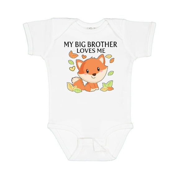 Inktastic My Big Brother Loves Me Little Fox Boys or Girls Baby Bodysuit