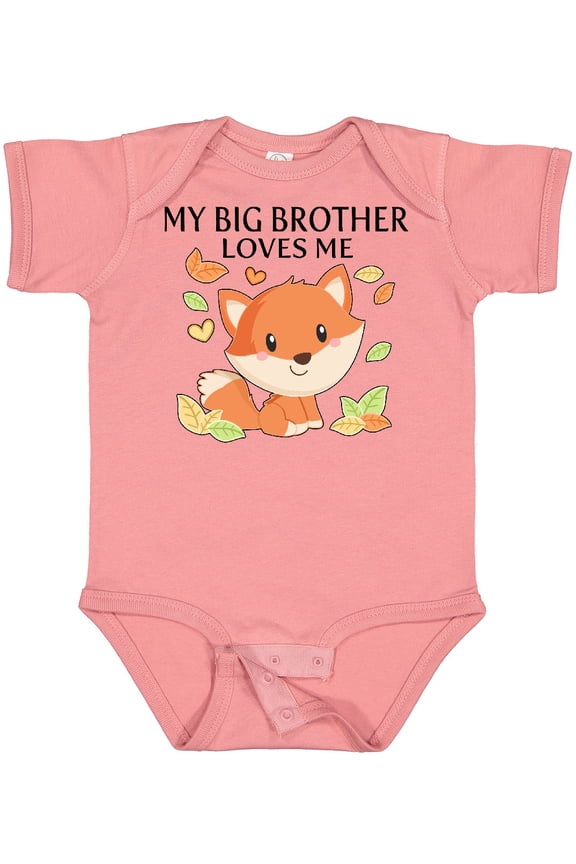My Big Brother Loves Me Little Fox Boys or Girls Baby Bodysuit